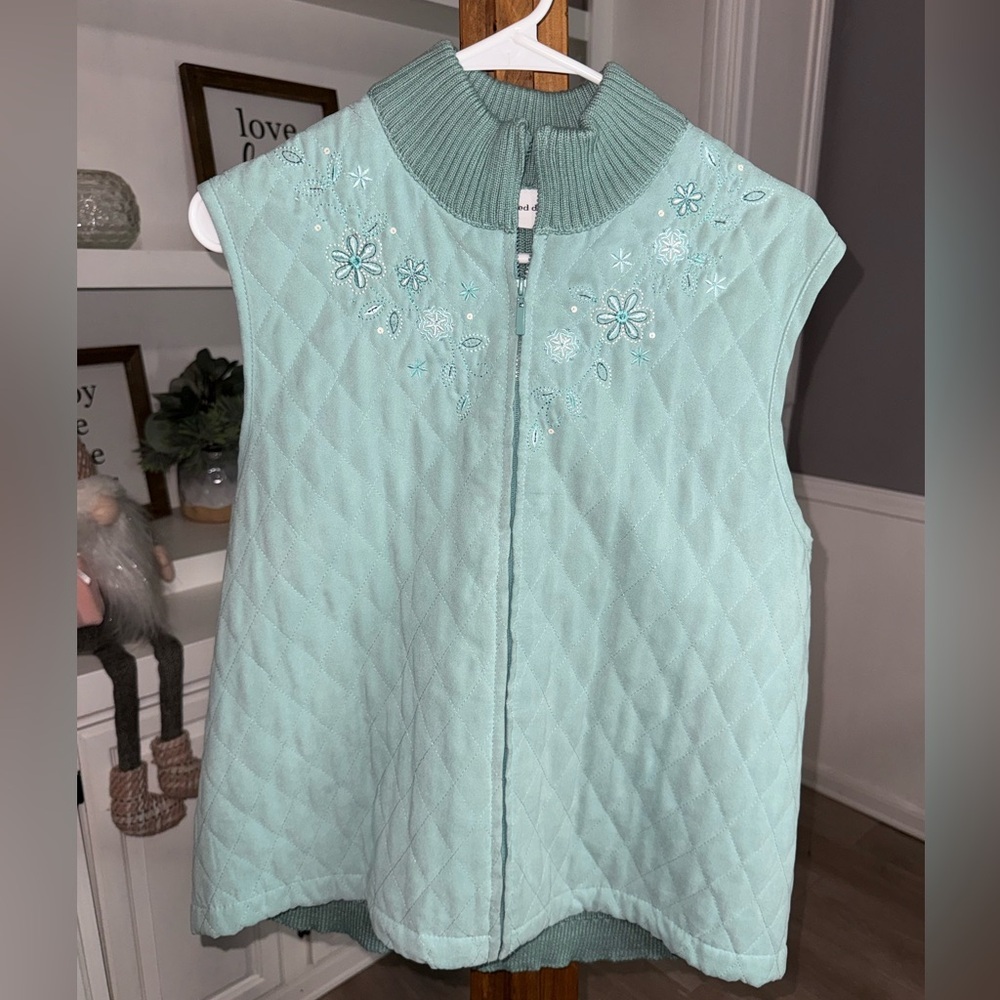 Alfred Dunner Teal Knit Vest